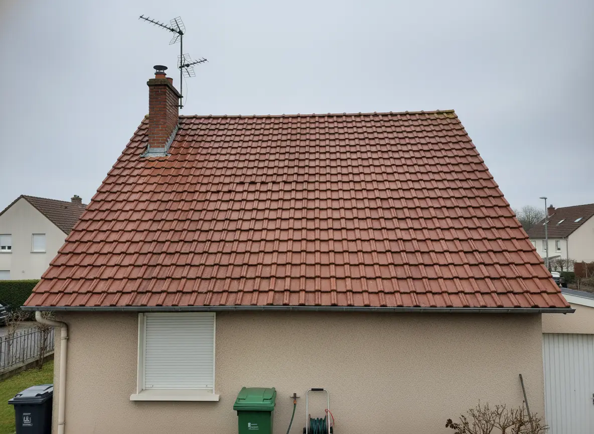 Démoussage toiture, résultat après intervention à Montigny-lès-Metz