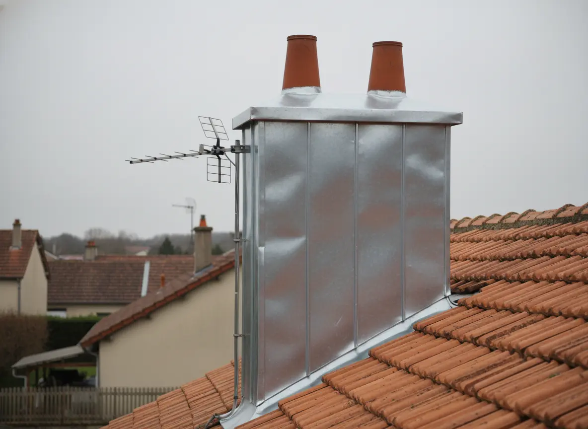 Habillage zinc d'une souche, résultat après intervention à Metz - Quartier Impérial