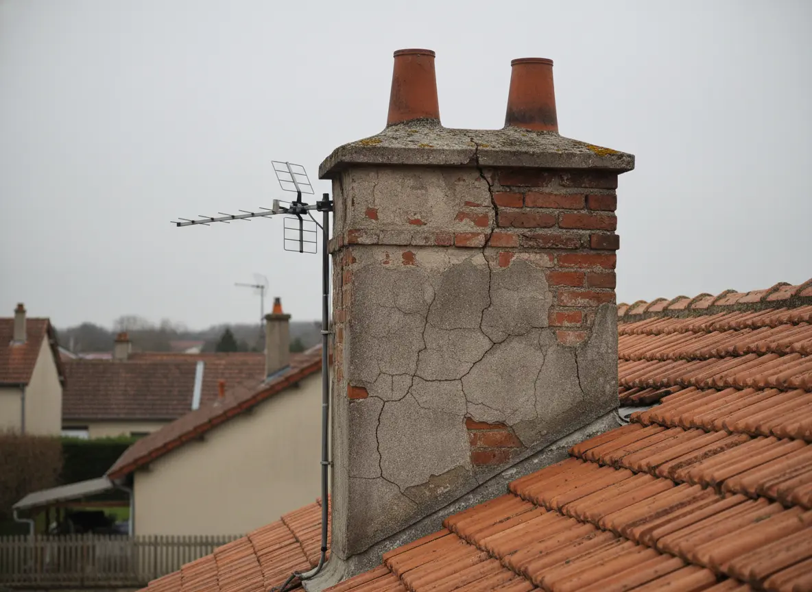 Habillage zinc d'une souche, état avant intervention à Metz - Quartier Impérial