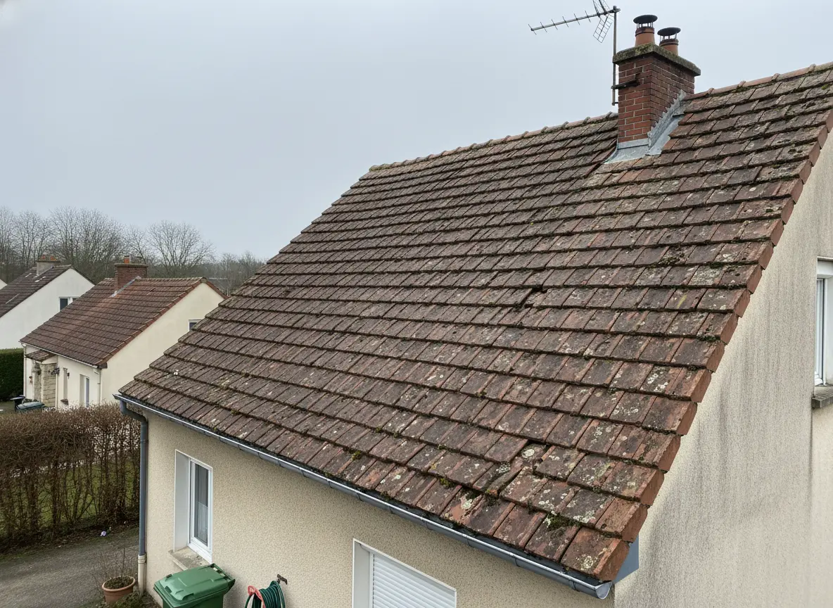 Réfection toiture tuiles, état avant intervention à Metz
